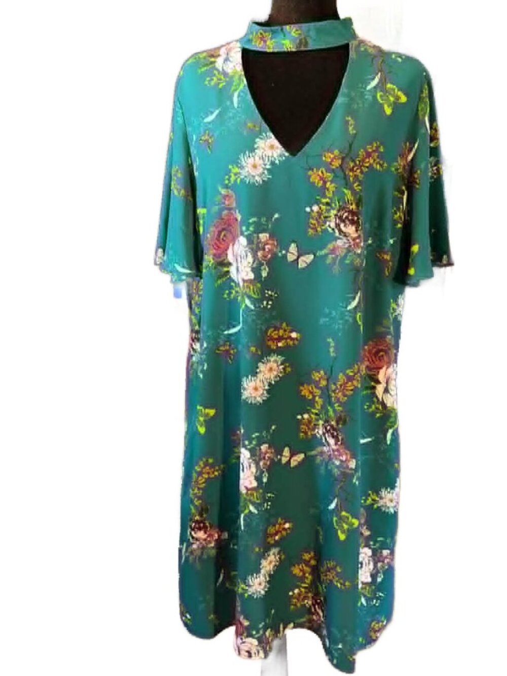 WORTHINGTON green floral midi dress